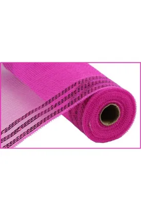 10.5" Border Stripe Metallic Mesh Ribbon: Hot Pink (10 Yards)