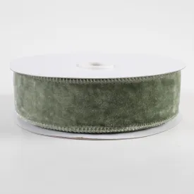 1.5" Deluxe Velvet Satin Backing Ribbon: Sage Green (10 Yards)