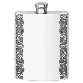 6oz Pewter Hip Flask with Linear Celtic Design