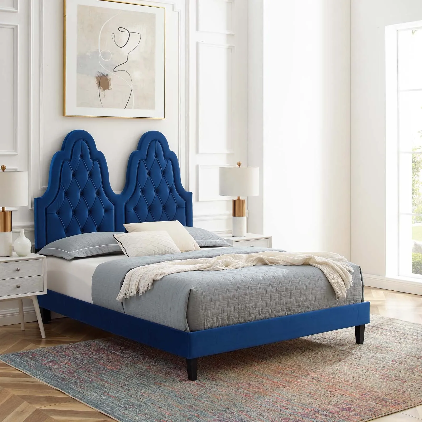 Alexandria Tufted Performance Velvet Platform Bed by Modway