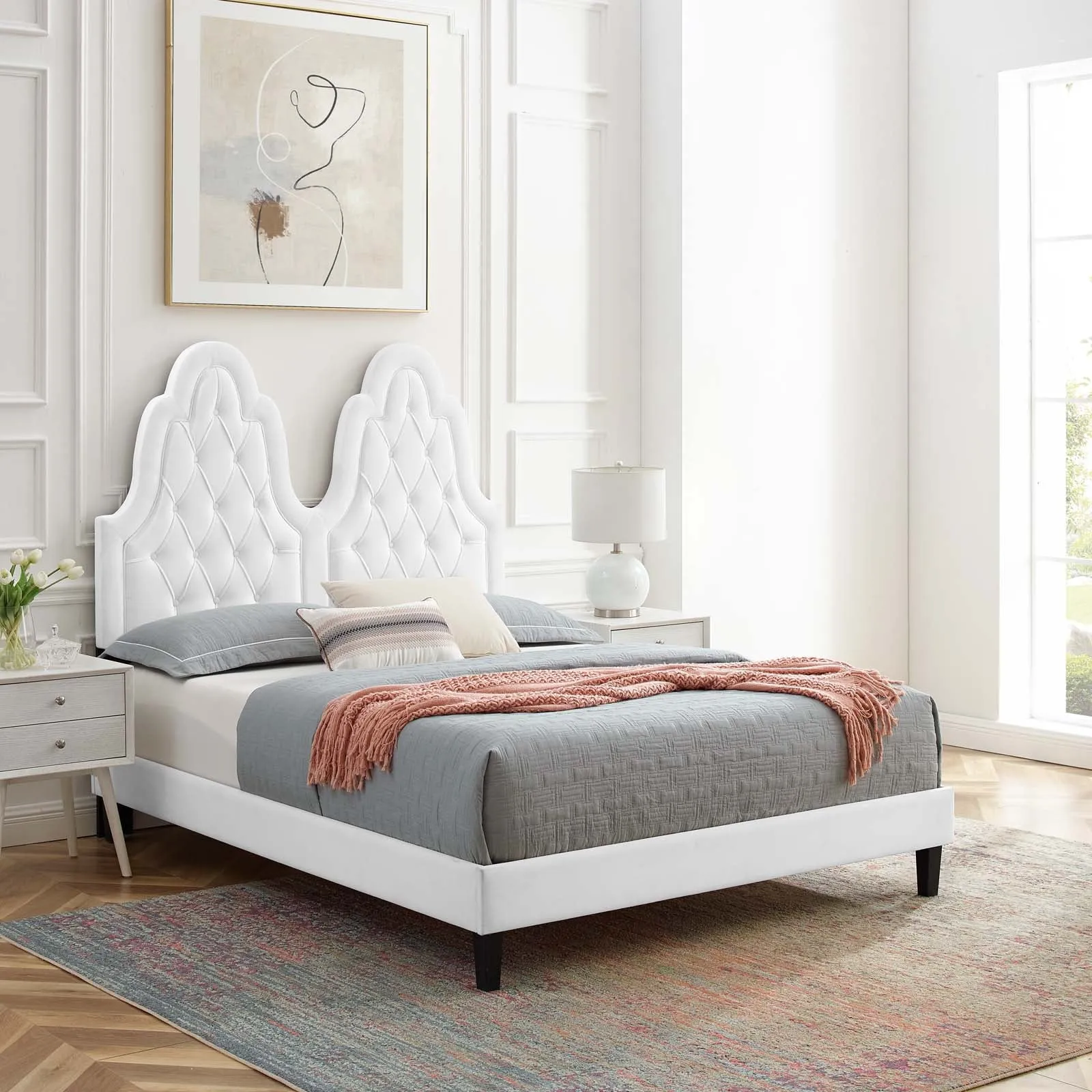 Alexandria Tufted Performance Velvet Platform Bed by Modway