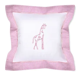 Baby Pillow Cover in Dot Giraffe Pink