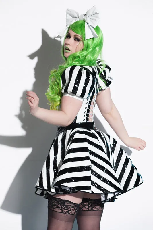 Beetlejuice Gothic Lolita striped PVC Shrug