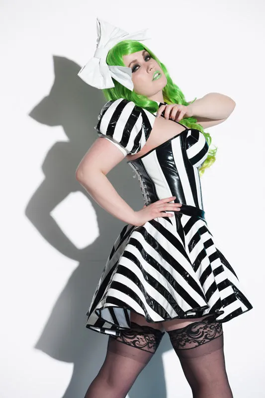 Beetlejuice Gothic Lolita striped PVC Shrug