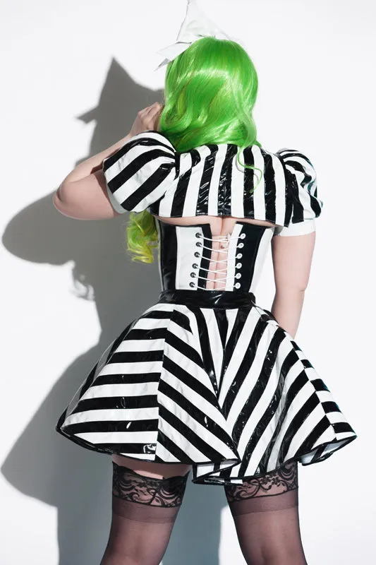 Beetlejuice Gothic Lolita striped PVC Shrug