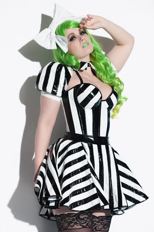 Beetlejuice Gothic Lolita striped PVC Shrug