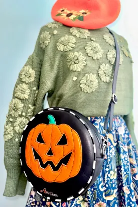 Black and Orange Jack O' Lantern Bag by Astro Betty