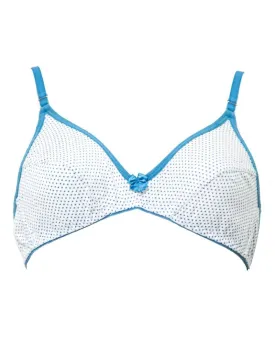 Branded Printed BBG-2009 Comfortable - Non Padded , Non Wired Bra  Firozi - Blue Bell Girl