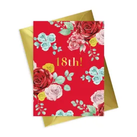 Bright Blooms Foiled 18th Birthday Card BB031