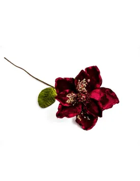 Burgundy velvet magnolia stem