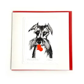 Card with a schnauzer dog