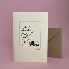 Card with felt detail - panda (cp)