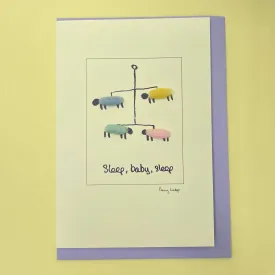 Card with felt detail - sleep baby sleep