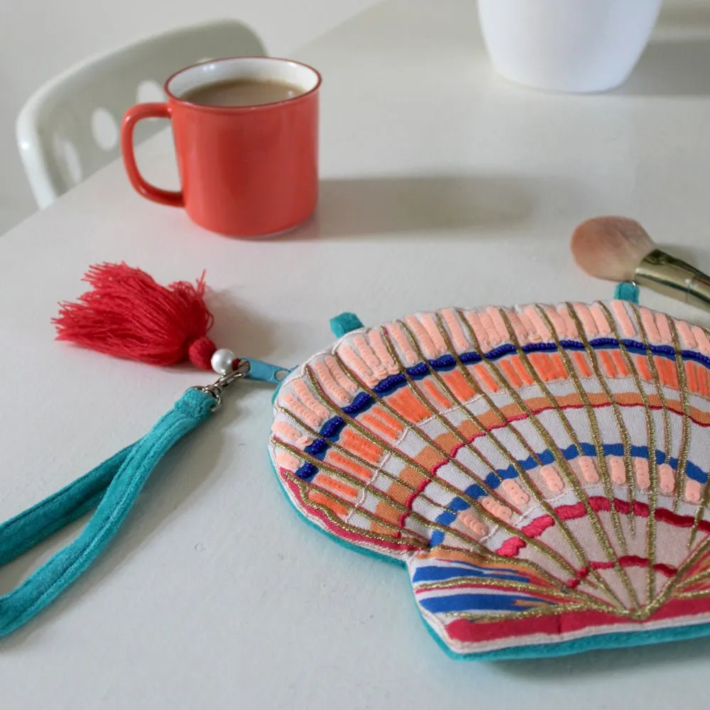 Coral Shell Make up Bag