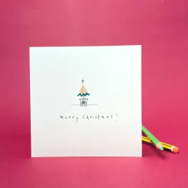 Greeting Card - merry Christmas tree