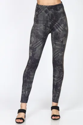 Houndstooth Racerstripe Print Leggings