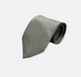 METALLIC Grey DIAGONAL STRIPED NECK TIES