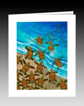 Ocean Bound Turtles Notecard