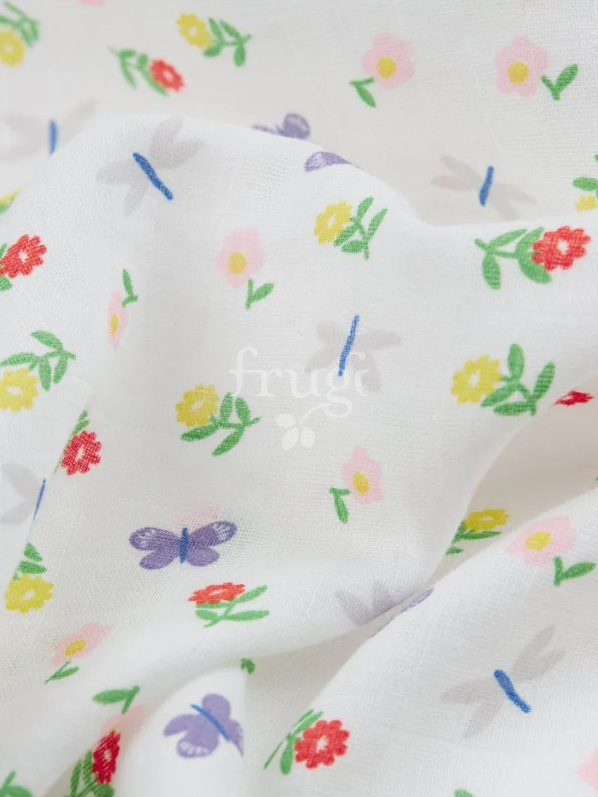 Organic Cotton Floral Bird Muslin 2 Pack by Frugi