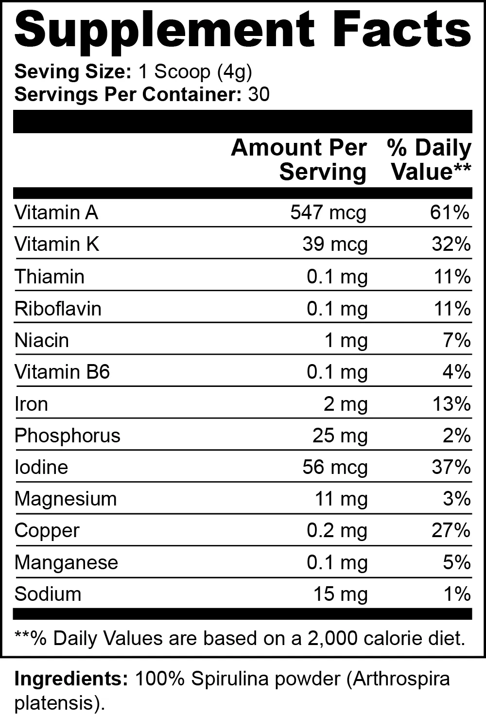 Organic Spirulina