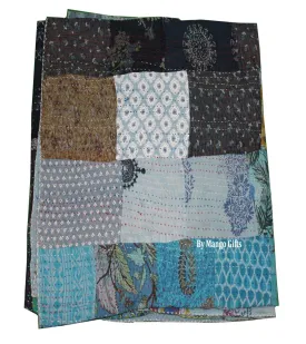 Patchwork Vintage Kantha Quilt Bedspread Queen Size 100%Cotton Indian Bedcover Ralli Throws Wholesale