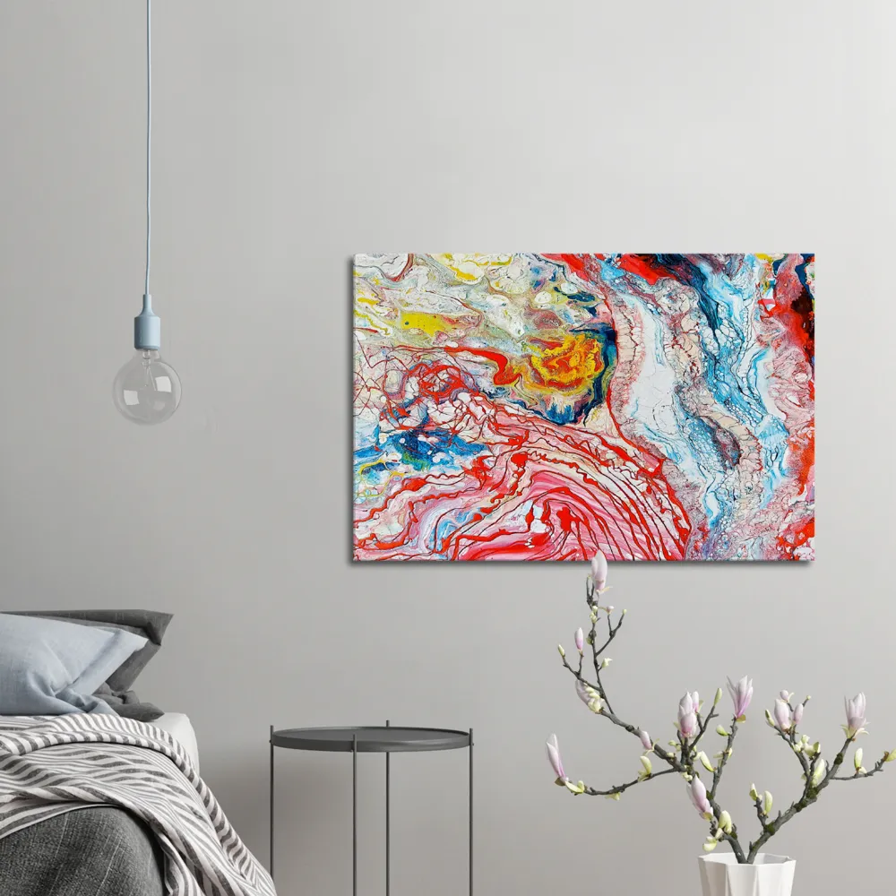 Red sea abstract wrapped Canvas wall art