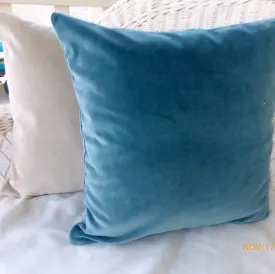 Velvet pillow cover, Blue velvet pillow